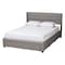 Baxton Studio Braylon Transitional Light Grey Fabric and Dark Brown Finished Wood 3-Drawer Platform Bed-Full 232-13077-ZORO - alternate 1